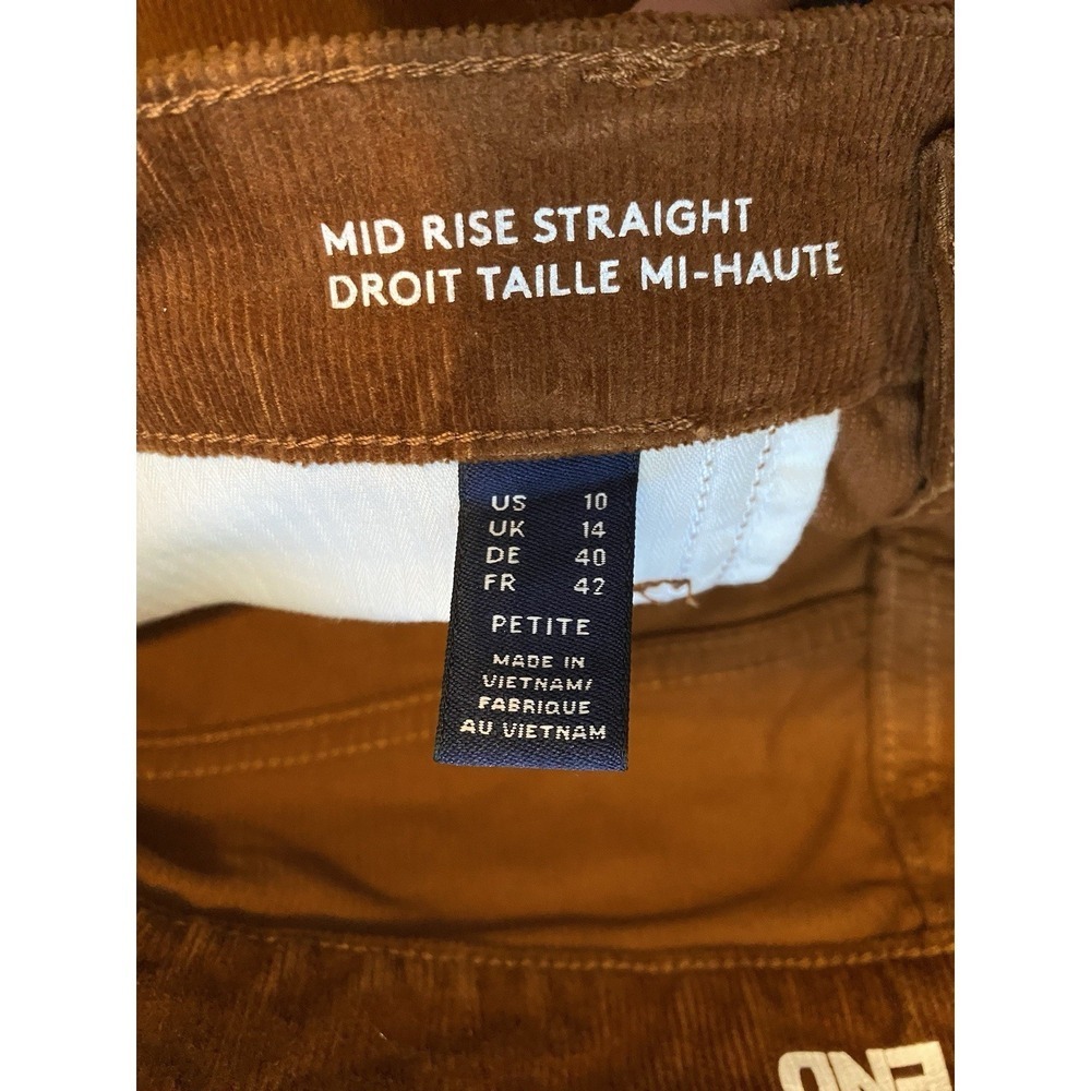Lands' End Women's Fit Mid Rise Straight Leg Cord Pants Brown 10P 32 X 27.5 - Picture 3 of 8